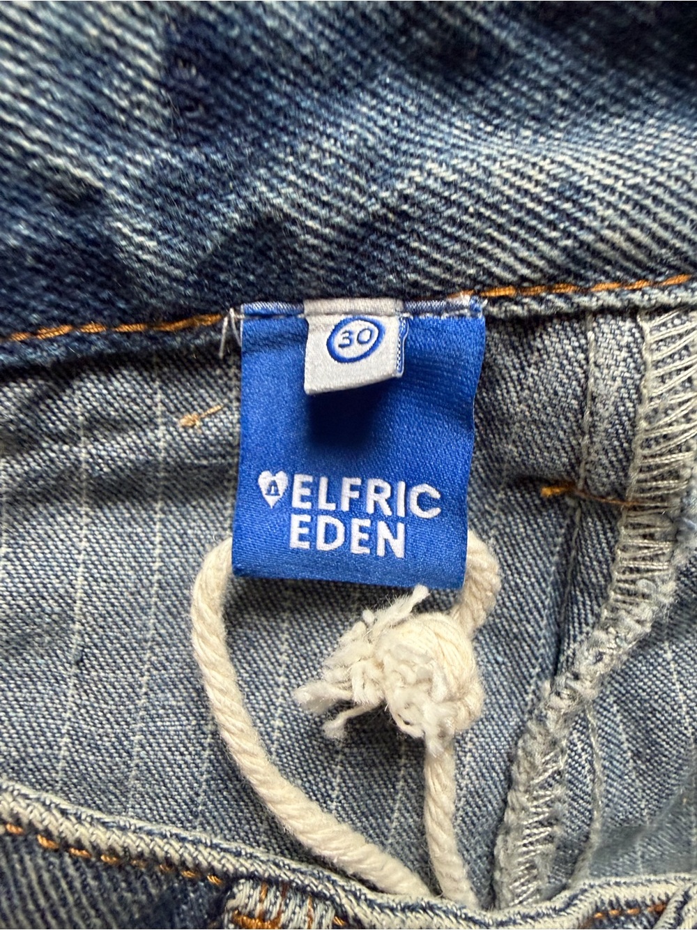 Aelfric Eden NWT size 30 distressed denim shorts over pinstripe flared pants - Picture 5 of 16